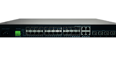 20×100/1G SFP、4×10/100/1000Base-T (UTP/SFP 100/1Gコンボ)　10Gイーサネットスイッチ：FGS-2628KX