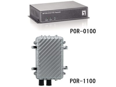 屋内/屋外用PoE 受電受給電中継リピーター：　POR-0100/1100