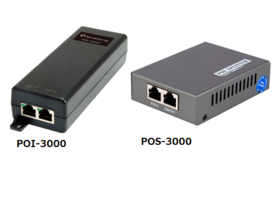 高速ギガビットPoE(Power over Ethernet)スプリッタ＆インジェクタ ：POS-3000&POI-3000